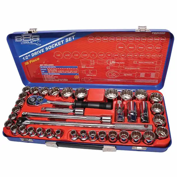 888 Drive socket set 1/2” 39pcs set
