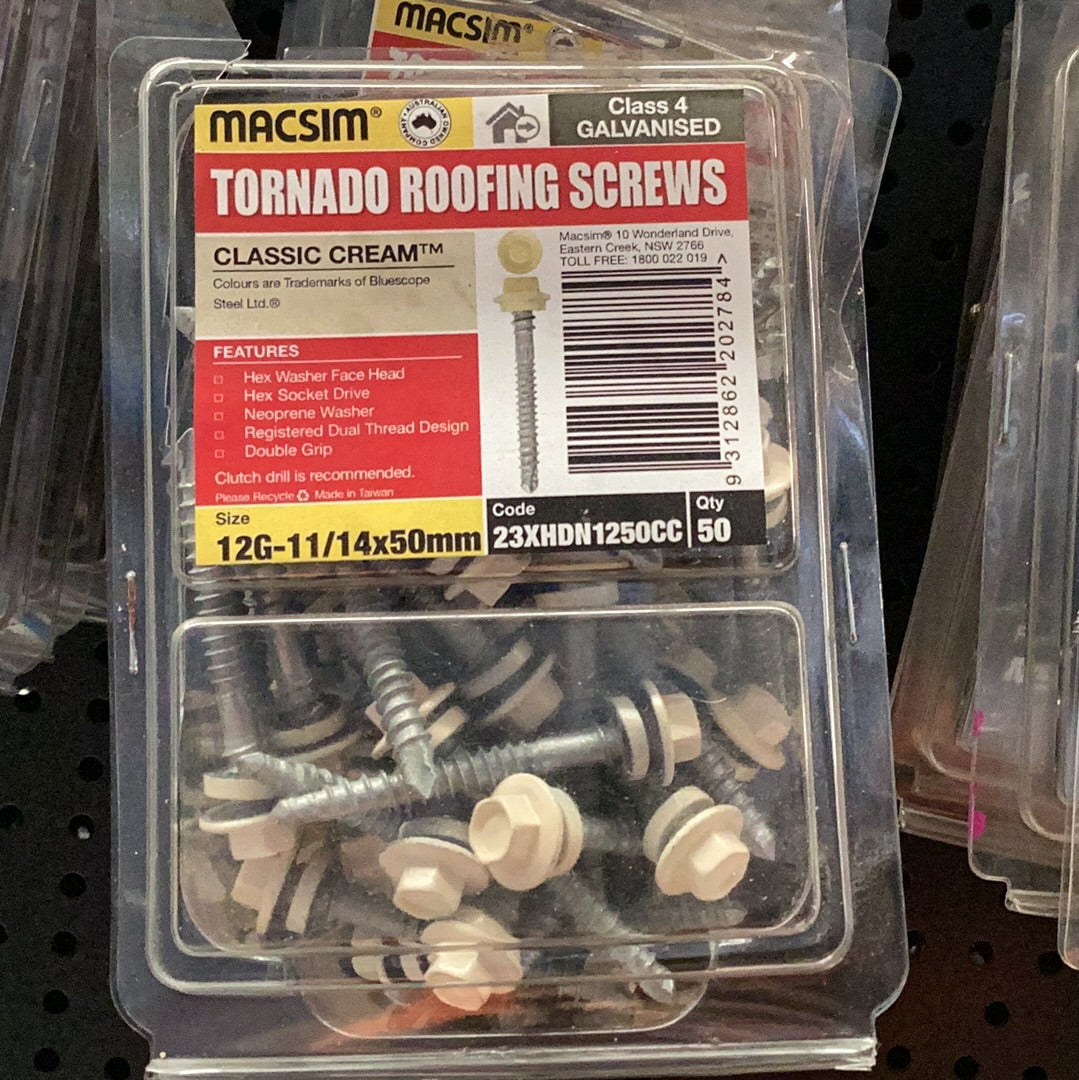 TORNADO ROOF SCREWS COLOURED