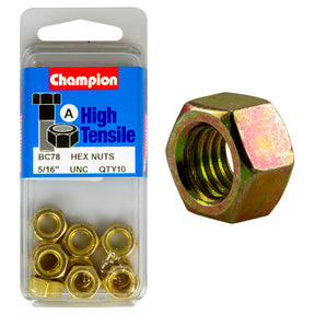 HIGH TENSILE ZINC HEX NUTS UNC / UNF PACK
