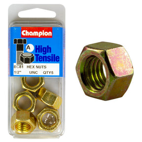 HIGH TENSILE ZINC HEX NUTS UNC / UNF PACK
