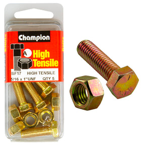 HIGH TENSILE ZINC HEX BOLT & NUT UNF PACK