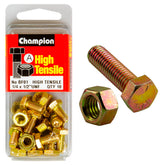 HIGH TENSILE ZINC HEX BOLT & NUT UNF PACK