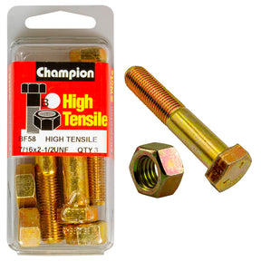 HIGH TENSILE ZINC HEX BOLT & NUT UNF PACK