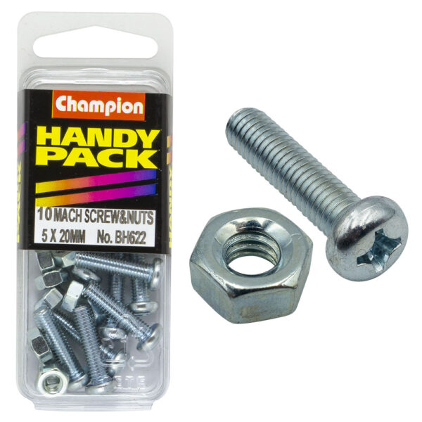 ZINC MACHINE SCREW & NUT HANDY PACK