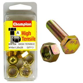 HIGH TENSILE METRIC HEX BOLT & NUT PACK