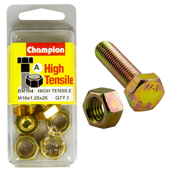 HIGH TENSILE METRIC HEX BOLT & NUT PACK