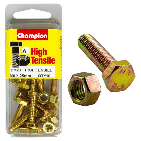 HIGH TENSILE METRIC HEX BOLT & NUT PACK