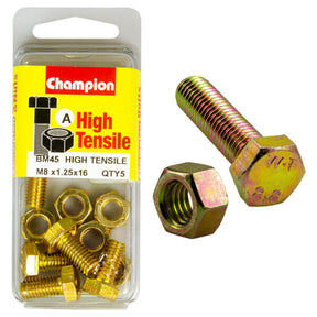 HIGH TENSILE METRIC HEX BOLT & NUT PACK