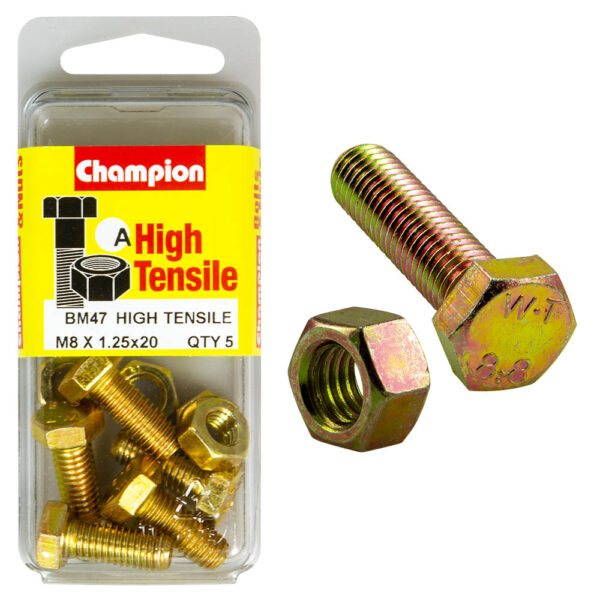 HIGH TENSILE METRIC HEX BOLT & NUT PACK