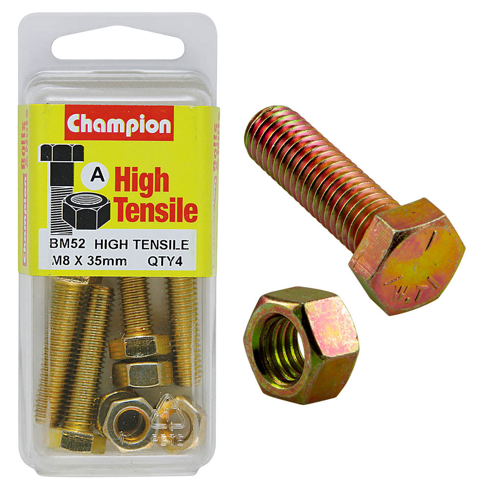 HIGH TENSILE METRIC HEX BOLT & NUT PACK