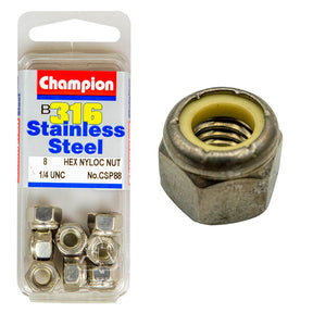SELF LOCKING NYLON INSERT NUTS STAINLESS STEEL PACK