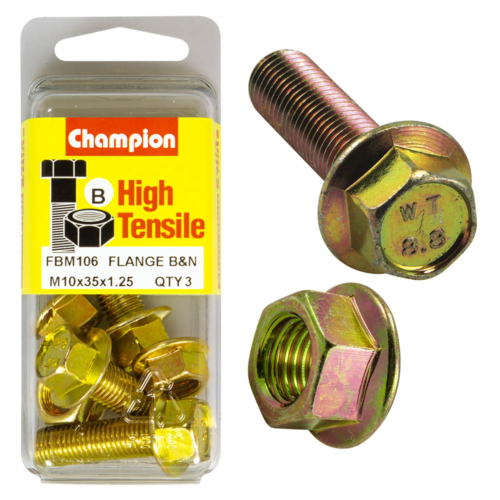 HIGH TENSILE ZINC METRIC FLANGE BOLT & NUT PACK