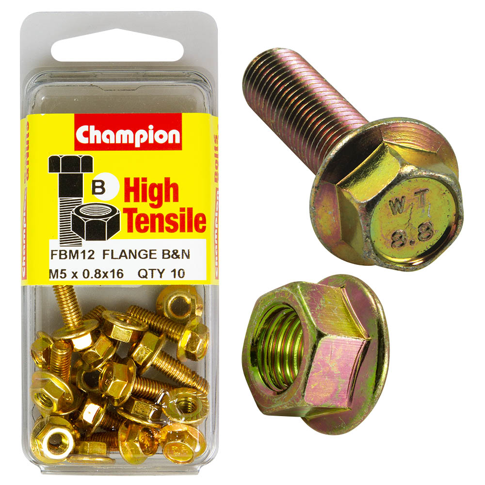 HIGH TENSILE ZINC METRIC FLANGE BOLT & NUT PACK