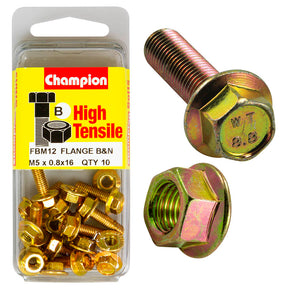 HIGH TENSILE ZINC METRIC FLANGE BOLT & NUT PACK