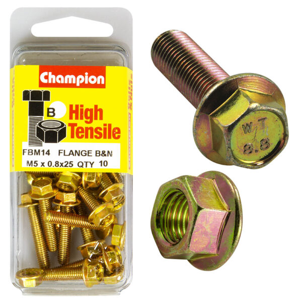HIGH TENSILE ZINC METRIC FLANGE BOLT & NUT PACK