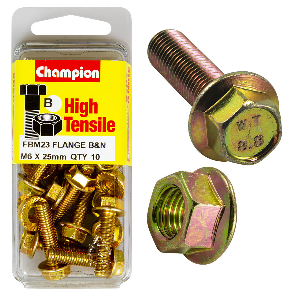 HIGH TENSILE ZINC METRIC FLANGE BOLT & NUT PACK