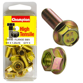 HIGH TENSILE ZINC METRIC FLANGE BOLT & NUT PACK