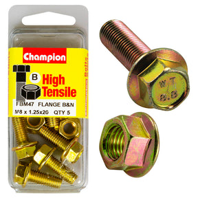 HIGH TENSILE ZINC METRIC FLANGE BOLT & NUT PACK