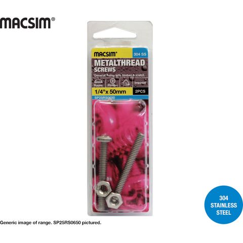 SS304 PAN HEAD PHILLIPS DRIVE SCREWS BLISTER PACKS MACSIM