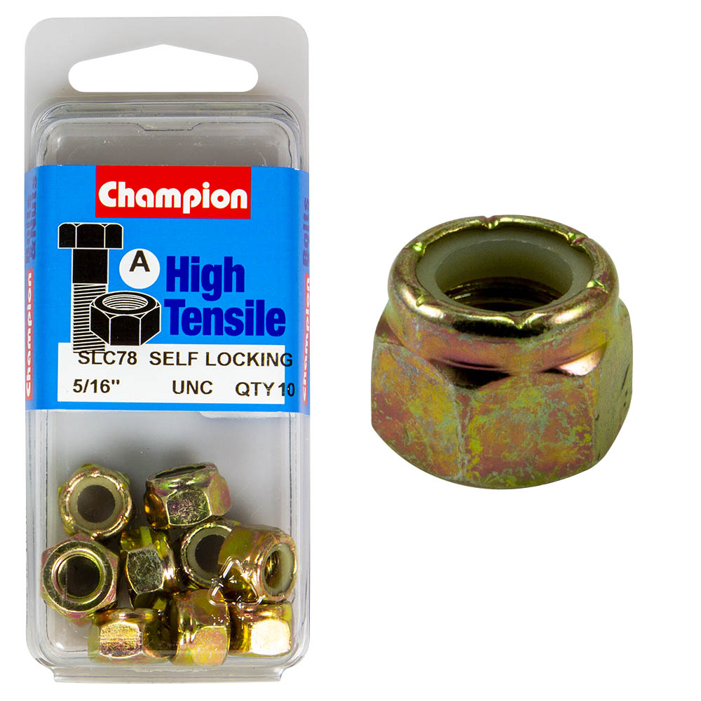 HIGH TENSILE ZINC SELF LOCKING NUT UNC / UNF PACK
