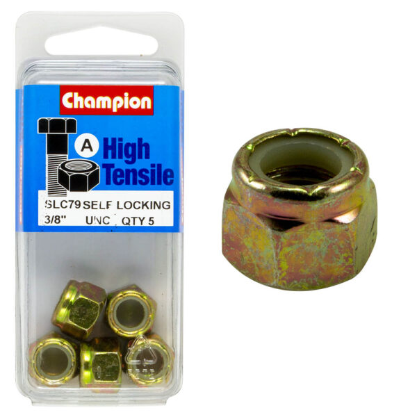 HIGH TENSILE ZINC SELF LOCKING NUT UNC / UNF PACK