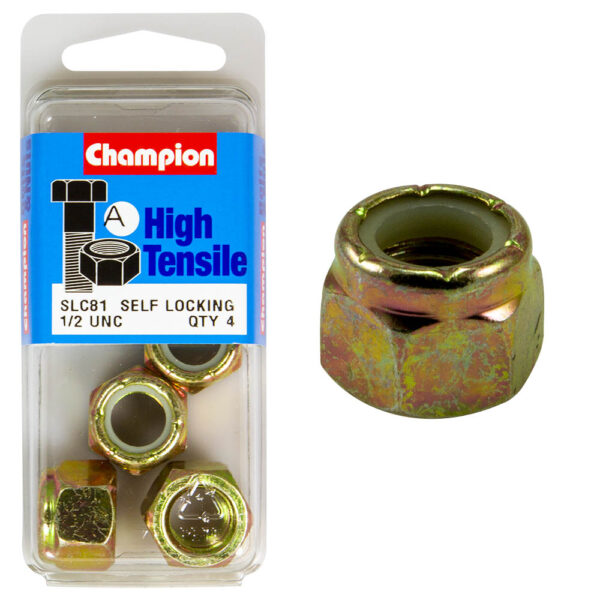 HIGH TENSILE ZINC SELF LOCKING NUT UNC / UNF PACK