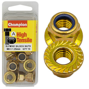 HIGH TENSILE ZINC SELF LOCKING / NYLON FLANGE HEX NUT PACK