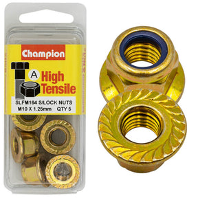 HIGH TENSILE ZINC SELF LOCKING / NYLON FLANGE HEX NUT PACK
