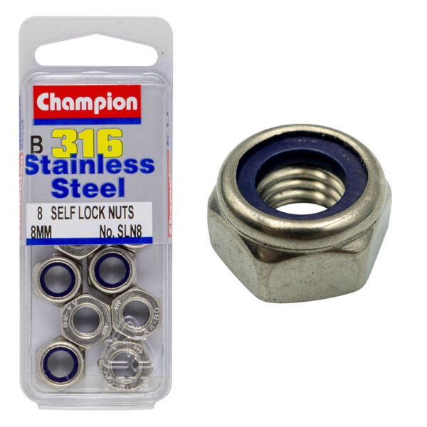 SELF LOCKING NYLON INSERT NUTS STAINLESS STEEL PACK