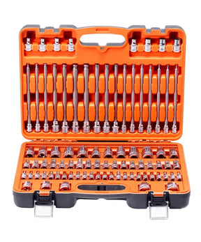1/4", 3/8" & 1/2"Dr Hex & Torx Socket Bit Set - Metric/SAE - 84pc