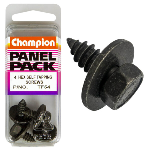 SELF TAPPING SCREWS HEX DRIVE W/ FLAT WASHER PANEL PACK