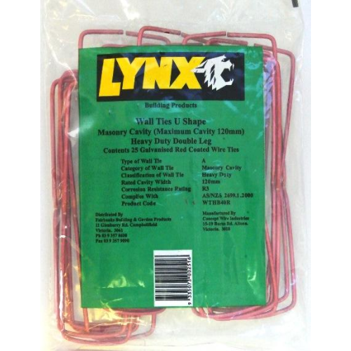 WALL TIES U SHAPE 25pk
