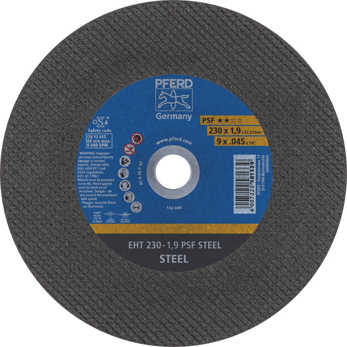 Pferd Cut-off wheels PSF STEEL 230mm