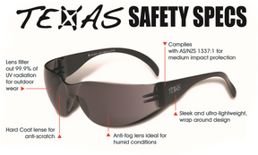 MAXISAFE TEXAS SAFETY GLASSES Smoke