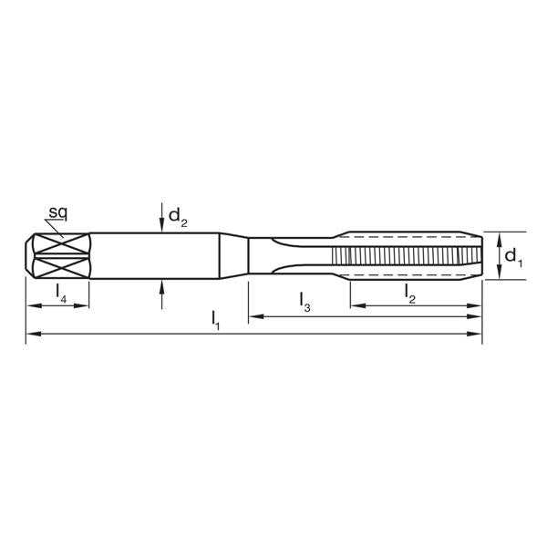 SUTTON M6x1.0 STRAIGHT FLUTE TAP TAPER T384-0600